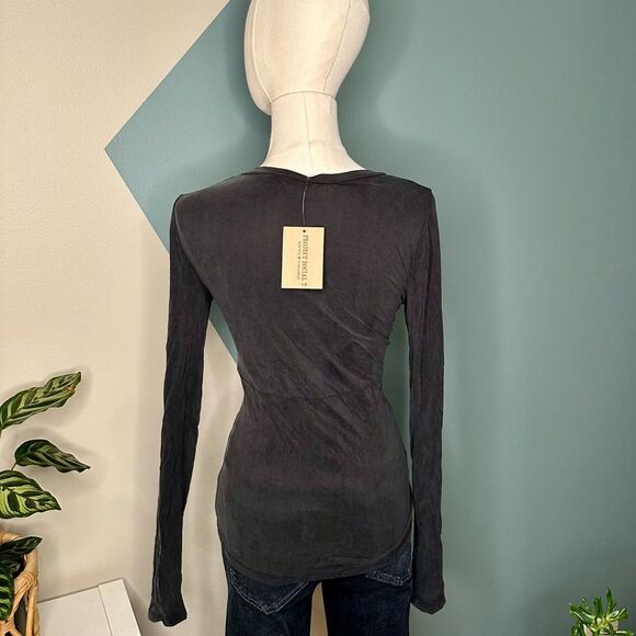 Project Social T Black Rio Long Sleeve Ruched Corset Top (Style #454651) Sm NWT - Picture 4 of 9